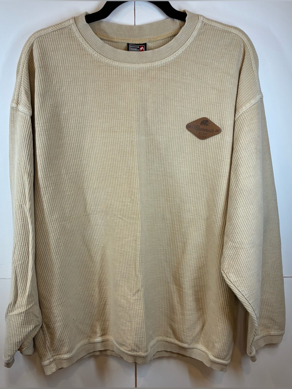 Outfitter Trading Co Mammoth Textured Crewneck Sweatshirt Beige Men's Size Large